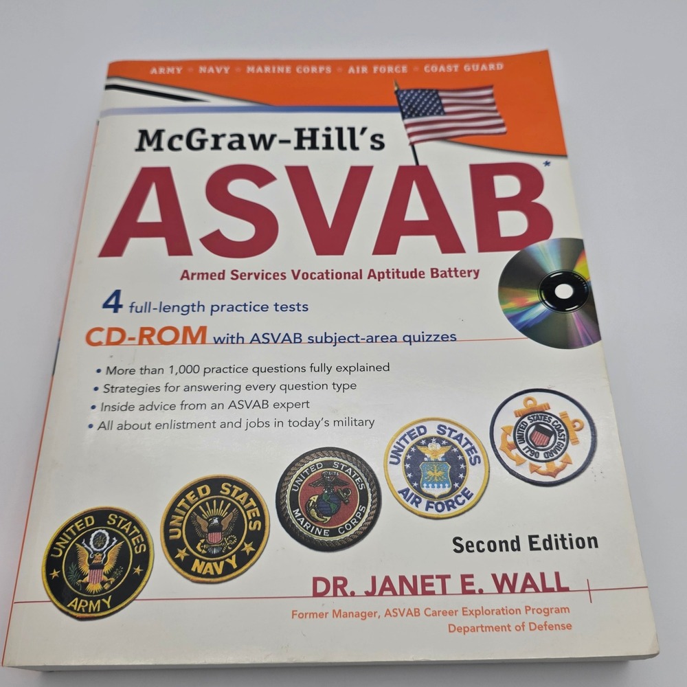 McGraw-Hill ASVAB Study Guide 2nd Ed Military Test Prep CD-ROM Included Exam